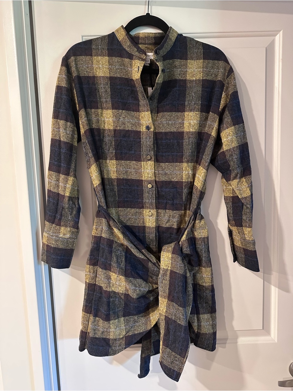 NWT Banana Republic Flannel Tie-Front Shirt Dress